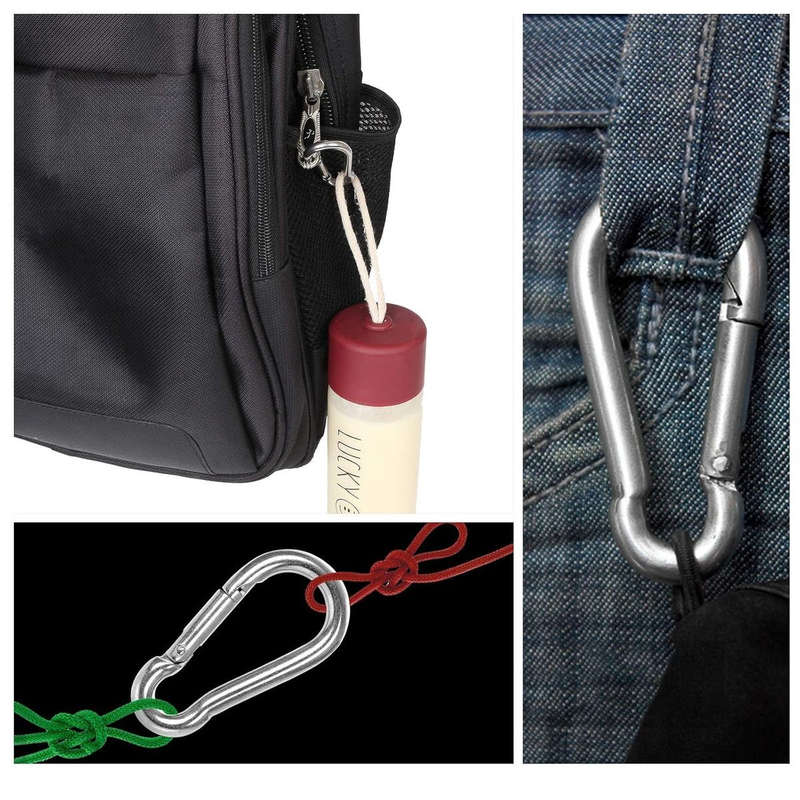8 Piece Heavy Duty Carabiner Clips Steel Spring Snap Hook-8cm & 6cm(4 Each)