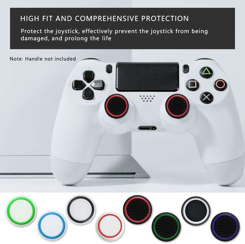 8 Pairs Silicone Thumb Grips Cover Caps For Controller Joystick- Universal