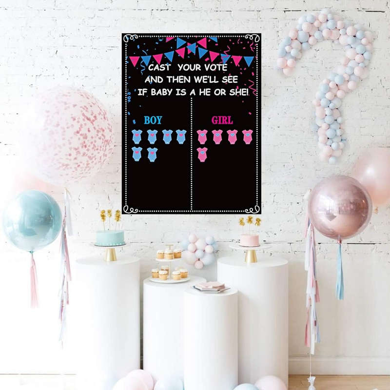 57 Piece Voting Gender Reveal Games & Baby Shower Party Decorations- Large
