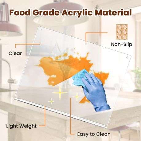Clear Acrylic Cutting Board With Counter Lip For Kitchen Non-Slip