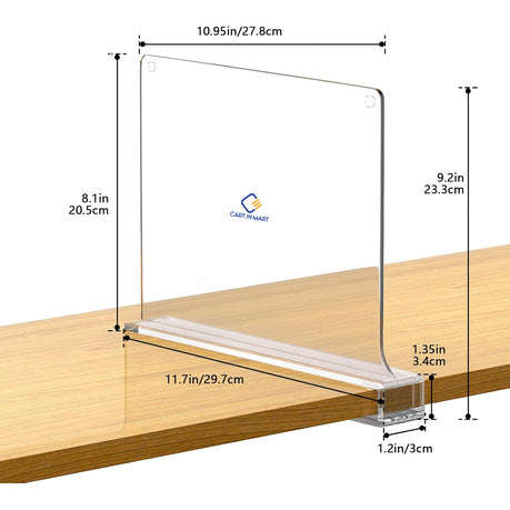 6 Piece Clear Acrylic Shelf Dividers Organiser For Closet Wardrobe Drawer