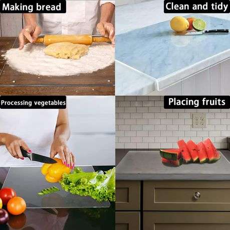 Clear Acrylic Cutting Board With Counter Lip For Kitchen Non-Slip