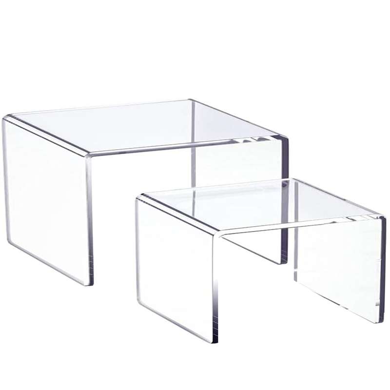 2 Pack Clear Cabinet Spice Organiser Shelf For Kitchen Countertop Desk