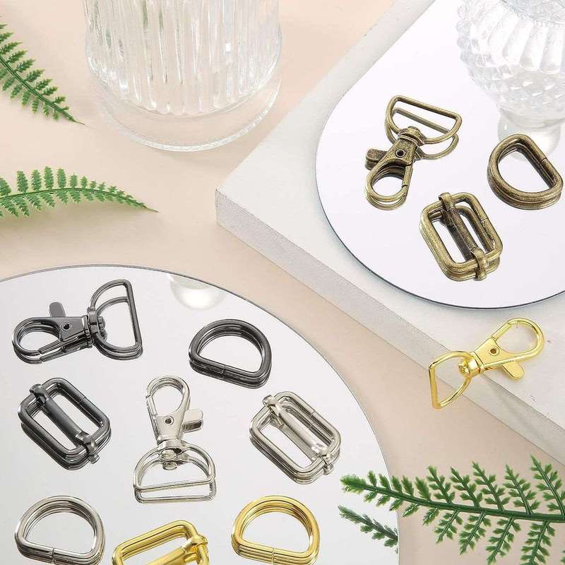 57 Piece Keychain With Swivel Hook D Rings & Side Buckles For Handbag