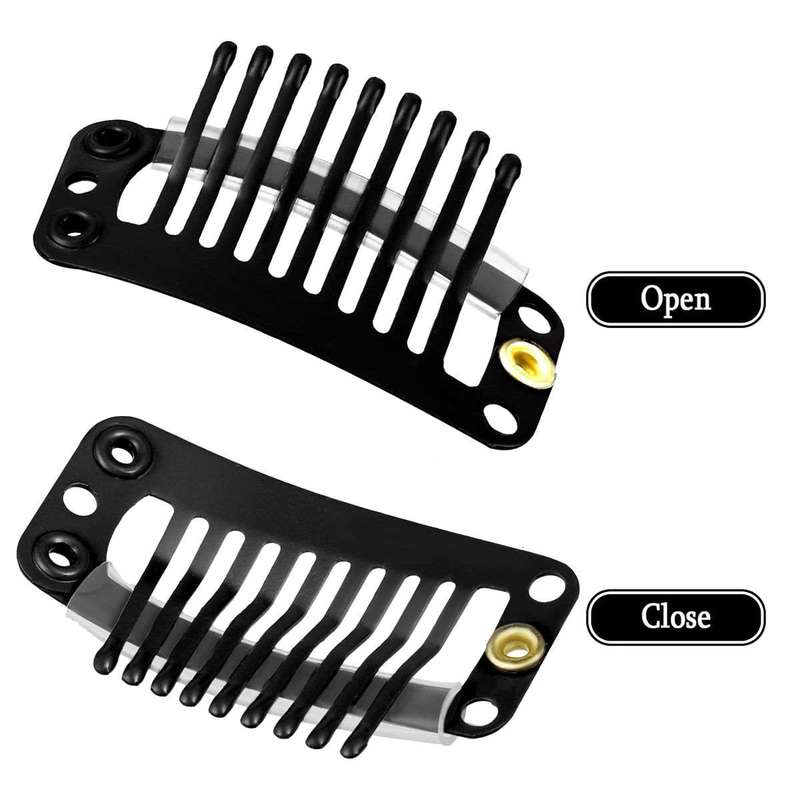 50 Pack Hair Extension Wig Clips 9 Teeth Metal Steel Clipper