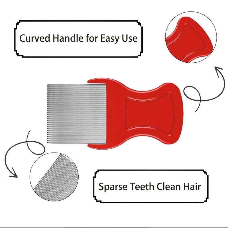 4 Piece Head Dandruff Hair Comb Set-2 With Metal Teeth & 2 Double Sided|