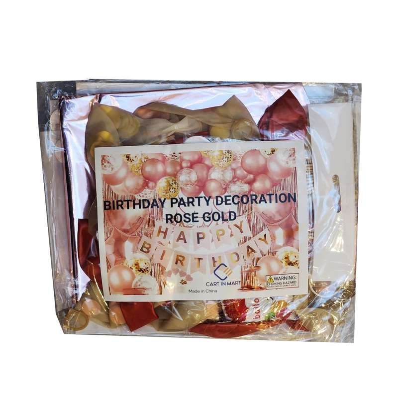 59Pcs Rose Gold Birthday Party Decoration Confetti Balloons Birthday Banner|