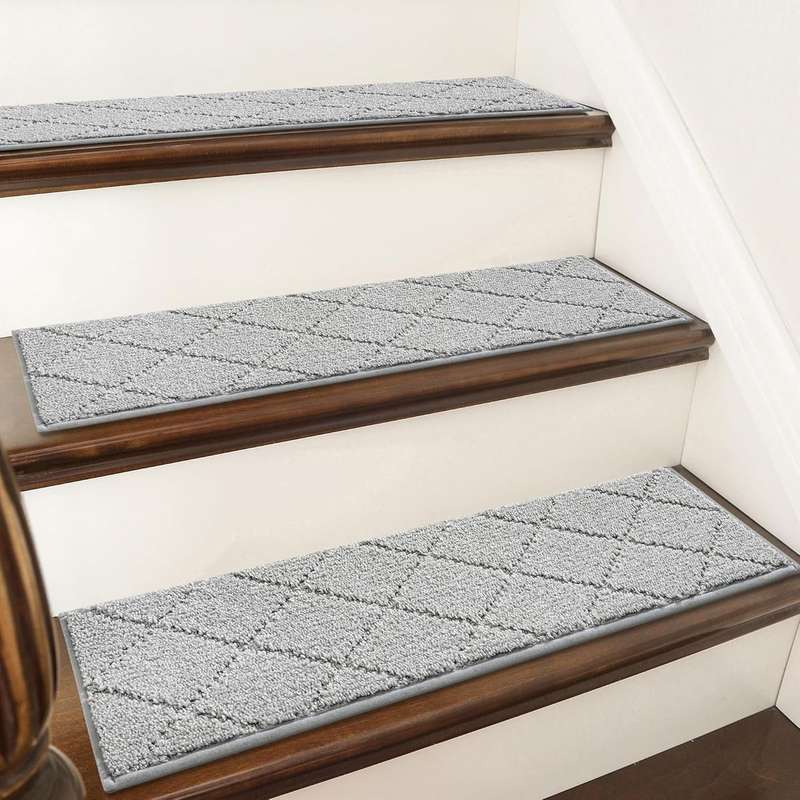 |15 Pack Edging Stair Treads Non-Slip Carpet Mat For Wooden Floor-76x20cm