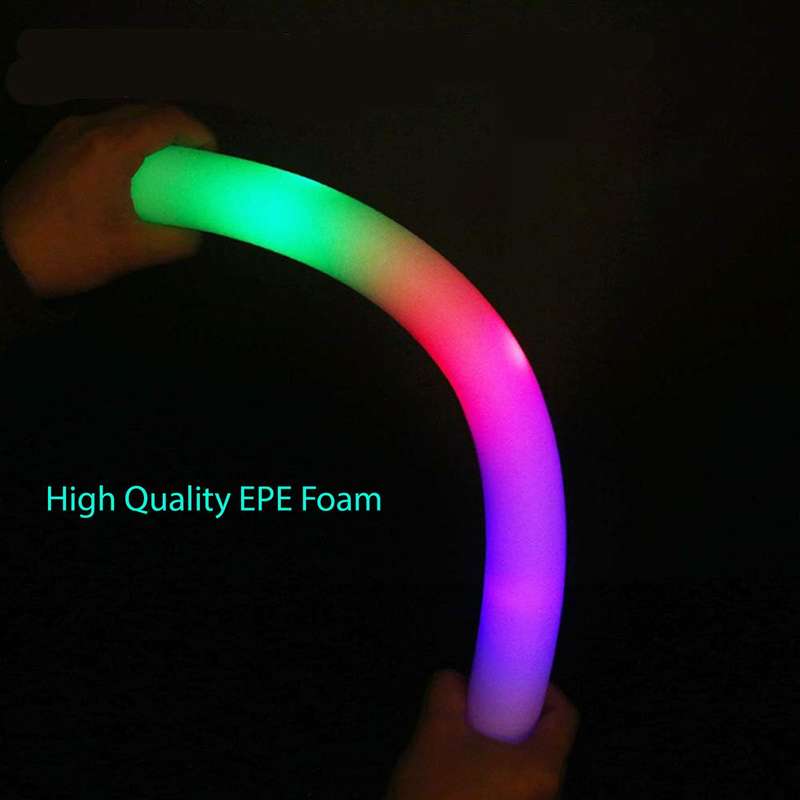 10 Pieces LED Glow In The Dark Foam Sticks Bulk Neon Party Supplies