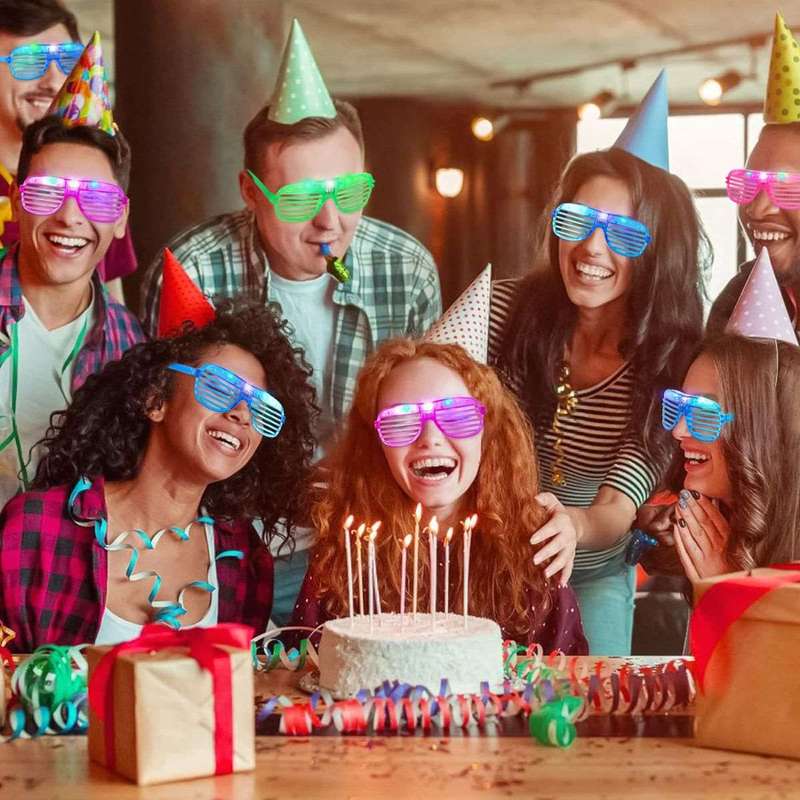 15 Pack LED Glasses Glow In The Dark Neon Bulk Sunglasses Party Supplies