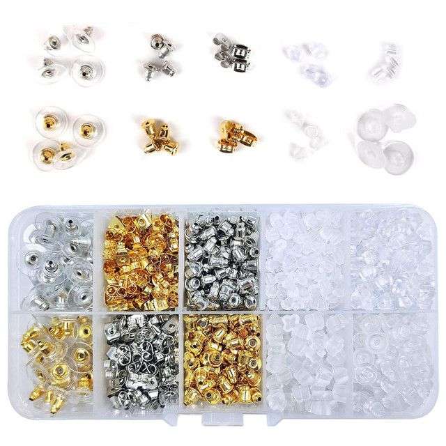 1040 Piece Hypoallergic Earring Backs Replacement Kit For Studs