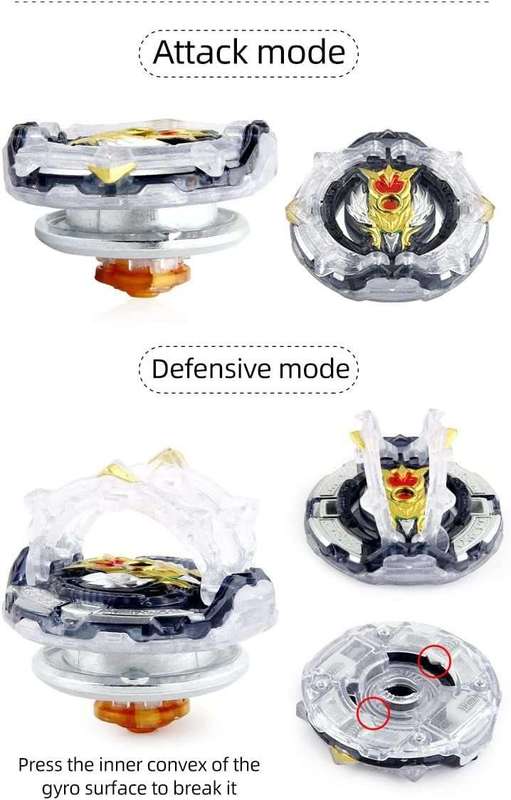 12 Piece Battle Bey Top Gyro Toy Set With 10 Beys & 2 Launchers