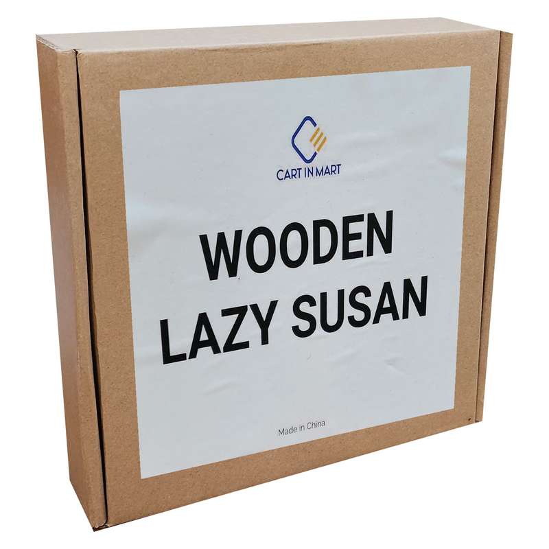 Lazy Susan Turntable Organiser For Cabinet-Farmhouse Walnut Wood -25cm