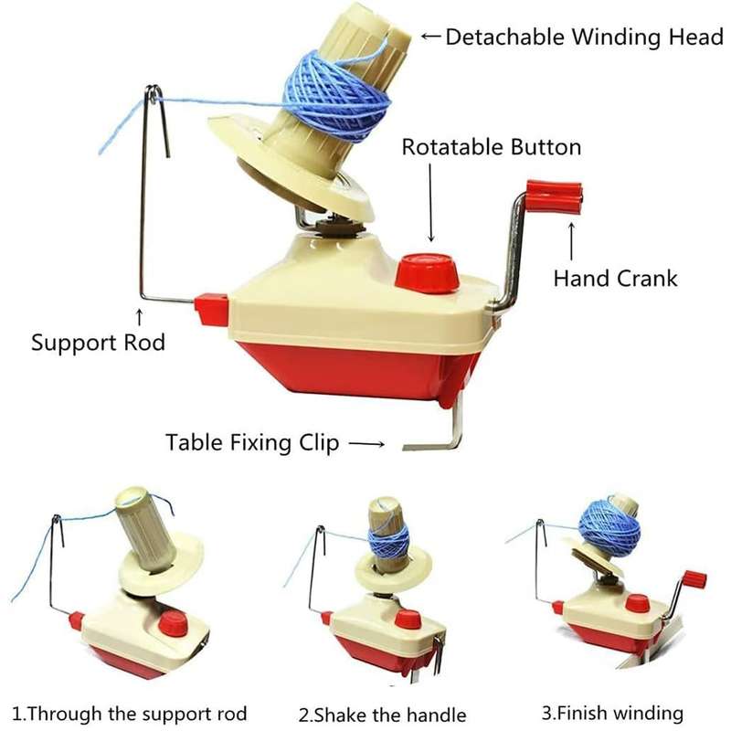 55 Piece Manual Yarn Ball Winder & Wool Stitch Knitting Needle Kit