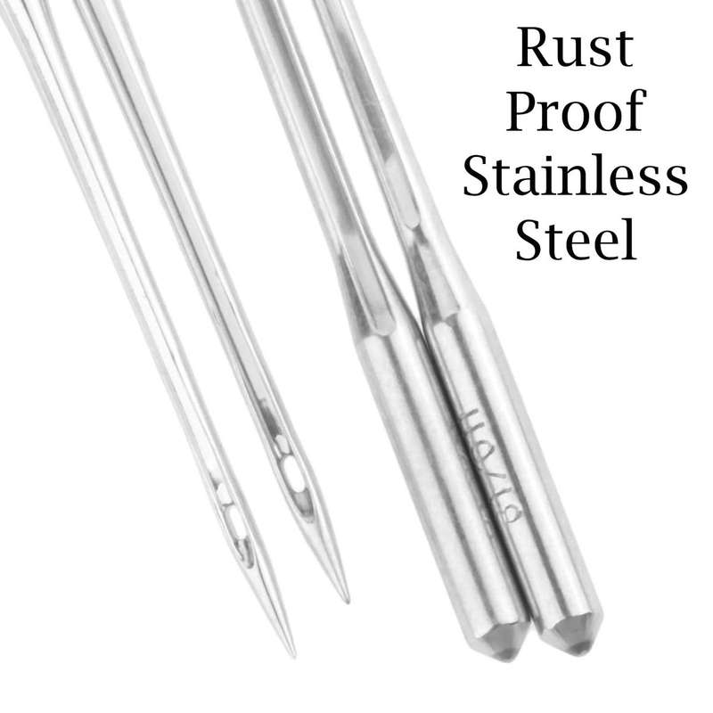 100 Pack Industrial Sewing Machine Needles 6 Sizes-Round Shank