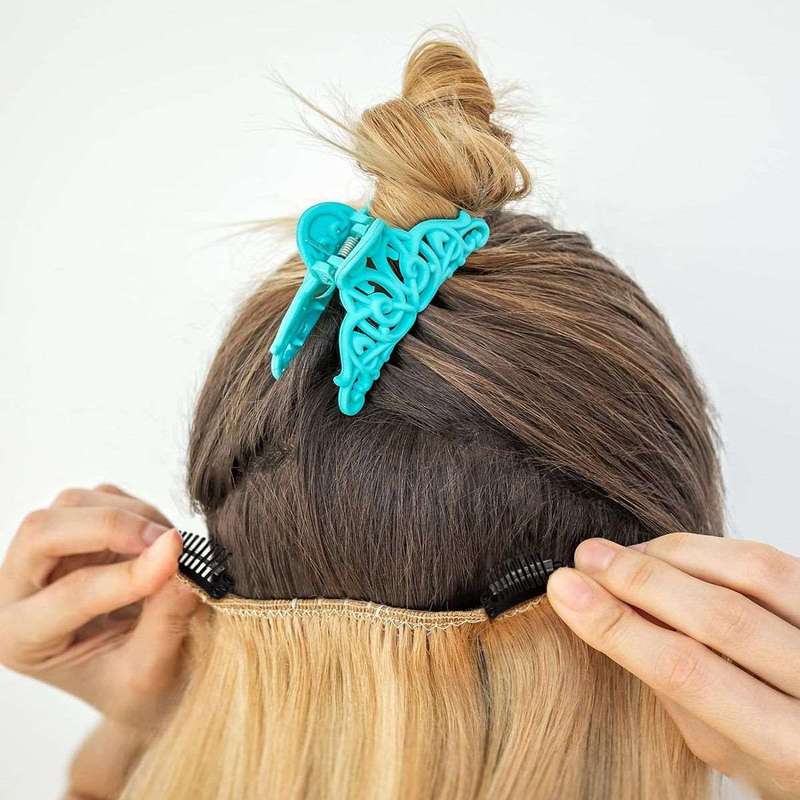 50 Pack Hair Extension Wig Clips 9 Teeth Metal Steel Clipper