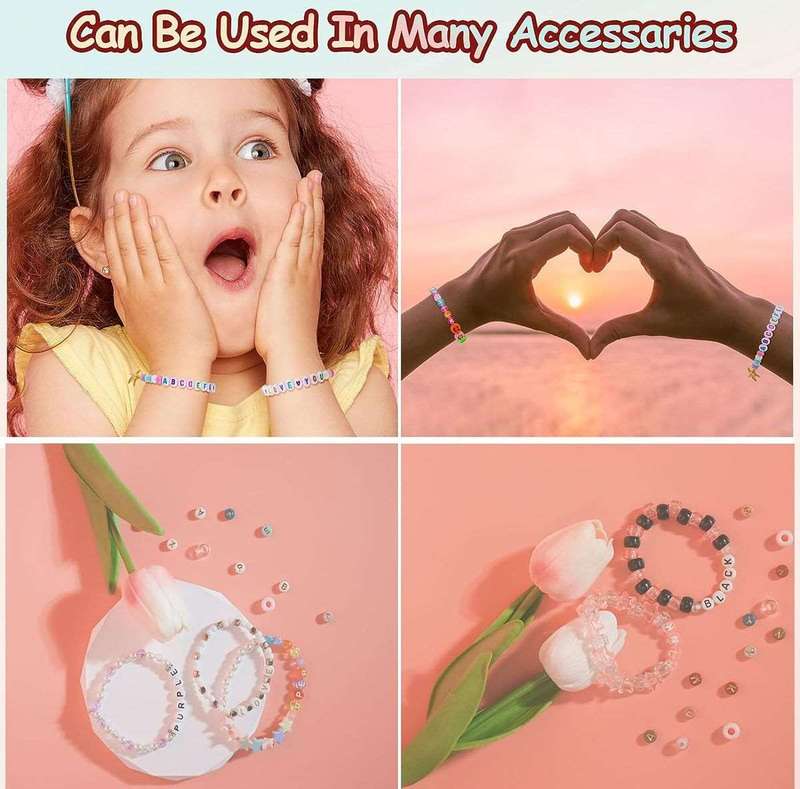 1488 Piece Bracelet Jewelry Making Kit With Glow In Dark Letter Beads