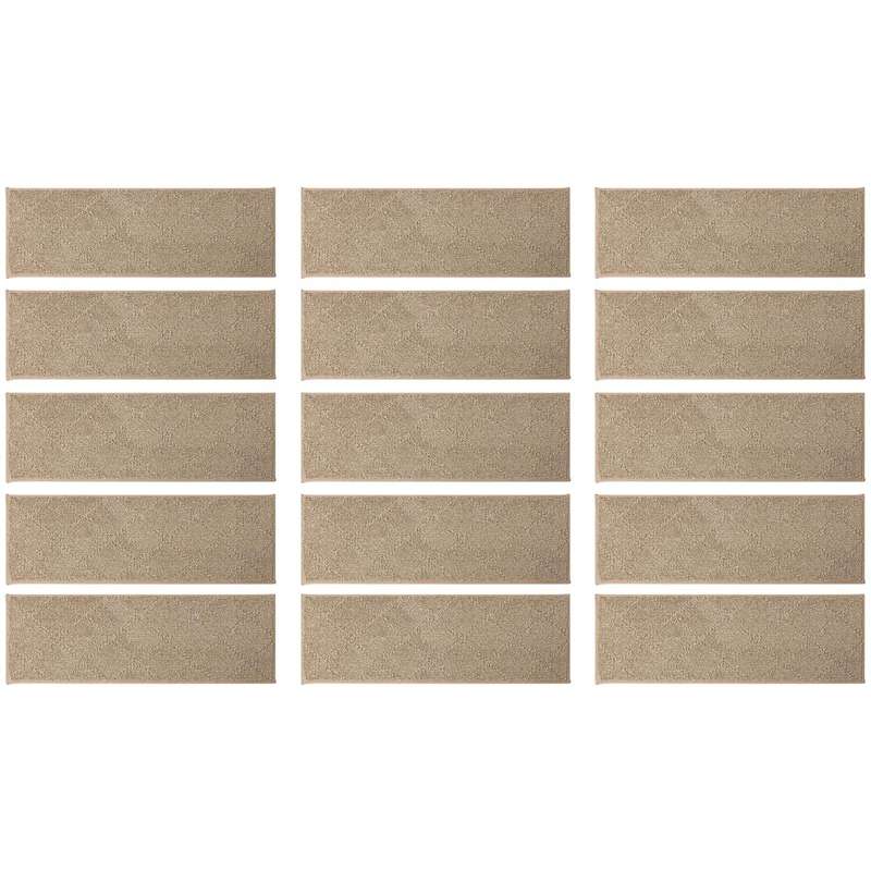 |15 Pack Edging Stair Treads Non-Slip Carpet Mat For Wooden Floor-76x20cm