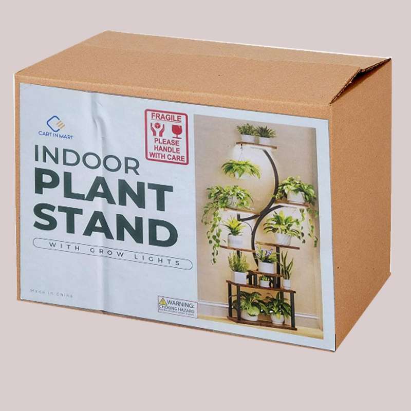 8 Tier Plant Stand With LED Grow Lights For Indoor Wood & Metal-156cm