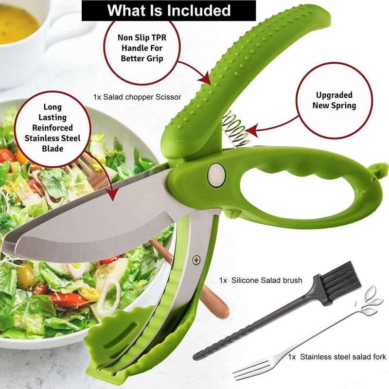 Cart in Mart Kitchen Salad Herb Double Blade Scissors Chopper Slicer
