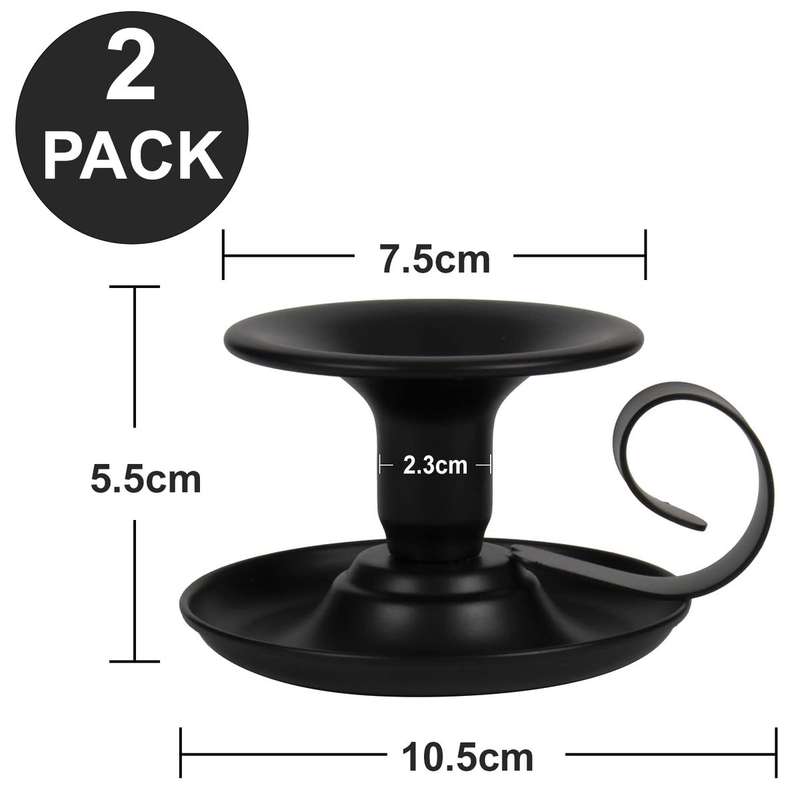 2 Pack Candle Holder Taper Candlestick Stand With Handles Table Decoration-