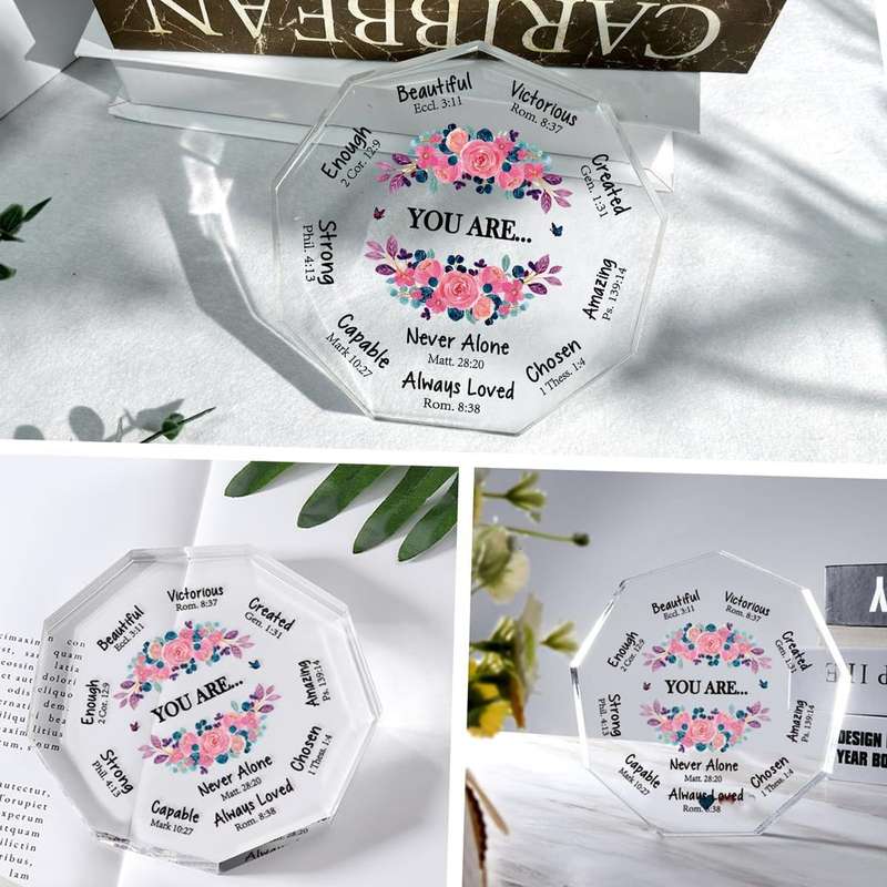 Inspirational Religious Nonagon Decorative Sign Christian Gifts For Women|
