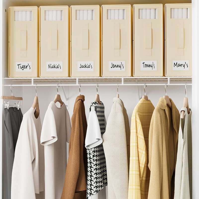 Bed Sheet Organisers & Storage For Linen Closet Foldable - 6 Pack - Beige (XL)|