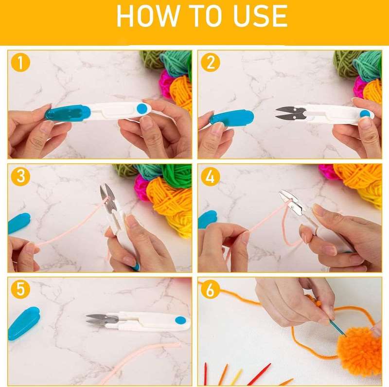 21 Piece Pom Pom Maker Set & Wool Kit With Fluff Balls & Yarn Skeins