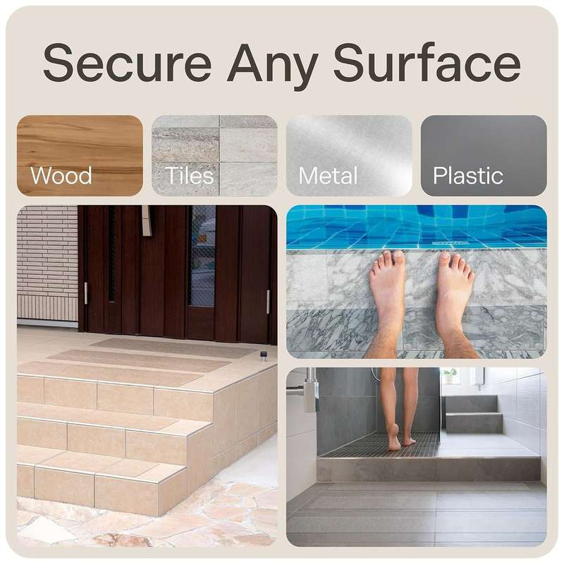 15 Pack Clear Non-Slip Stair Tape Traction Grip To Tubs Boats-76x15cm