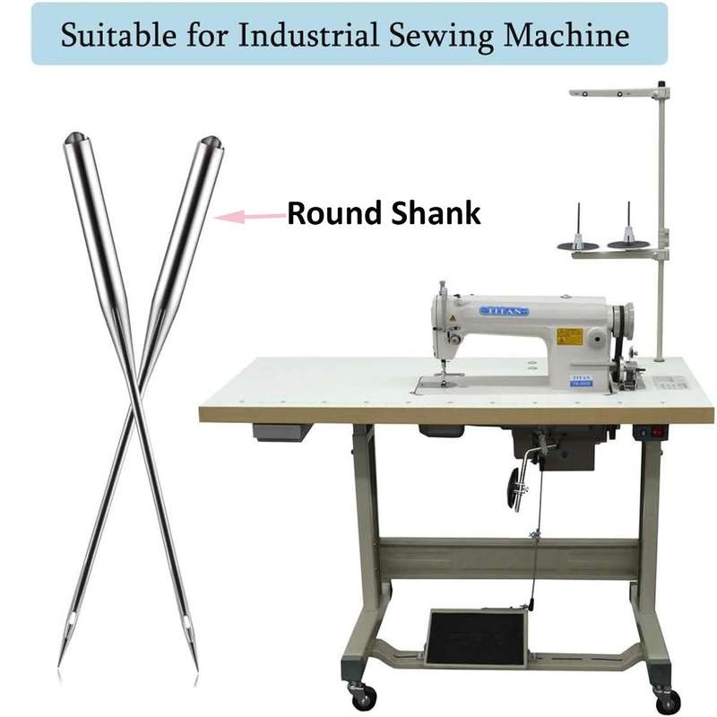 100 Pack Industrial Sewing Machine Needles 6 Sizes-Round Shank