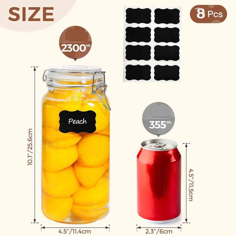 3 Pack Airtight Glass Food Storage Containers Canister With Clip/Lid |