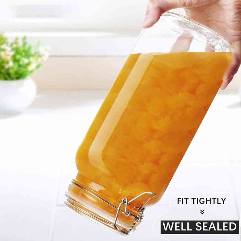 3 Pack Airtight Glass Food Storage Containers Canister With Clip/Lid |