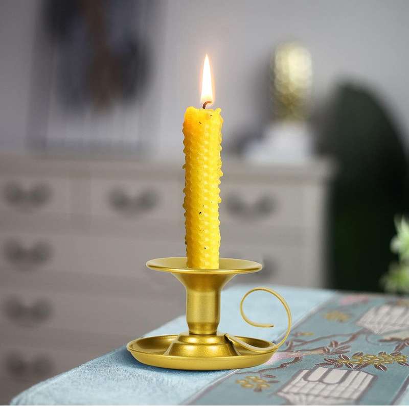 2 Pack Candle Holder Taper Candlestick Stand With Handles Table Decoration-