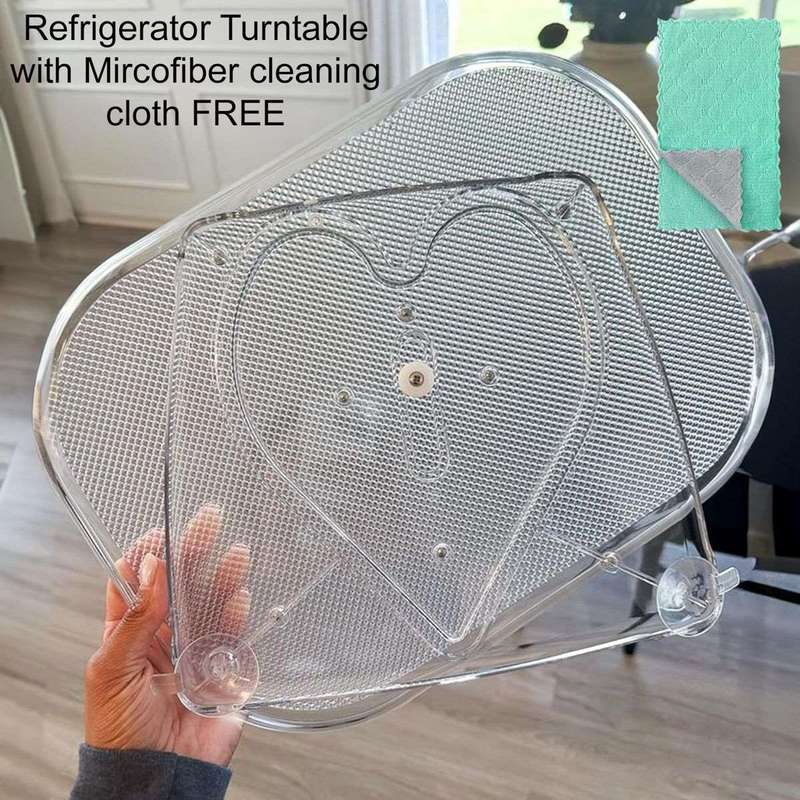 Clear Lazy Susan Turntable Organizer For Fridge Refrigerator -Rectangular