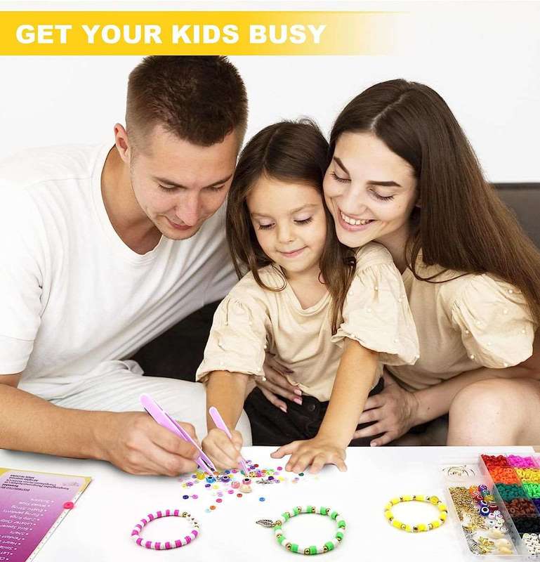 5000Pcs Flat Polymer Beads Jewlery Making Friendship Bracelet Making Kit