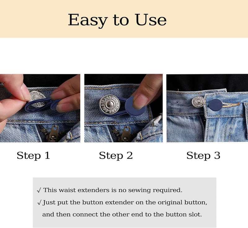13 Piece Button Extenders for Jeans, Pants Waist Button Extenders