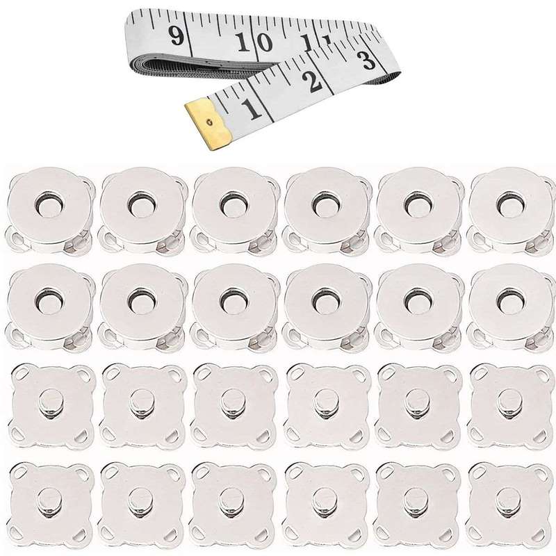 12 Pack Silver Magnetic Snaps Buttons Clasps For Sewing Cloth Purse Handbag
