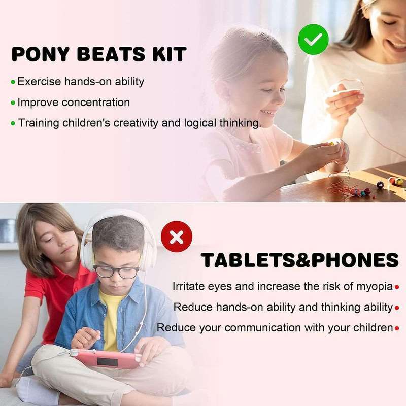 980Pcs Glow in Dark Pony Beads Jewllery Making Kit