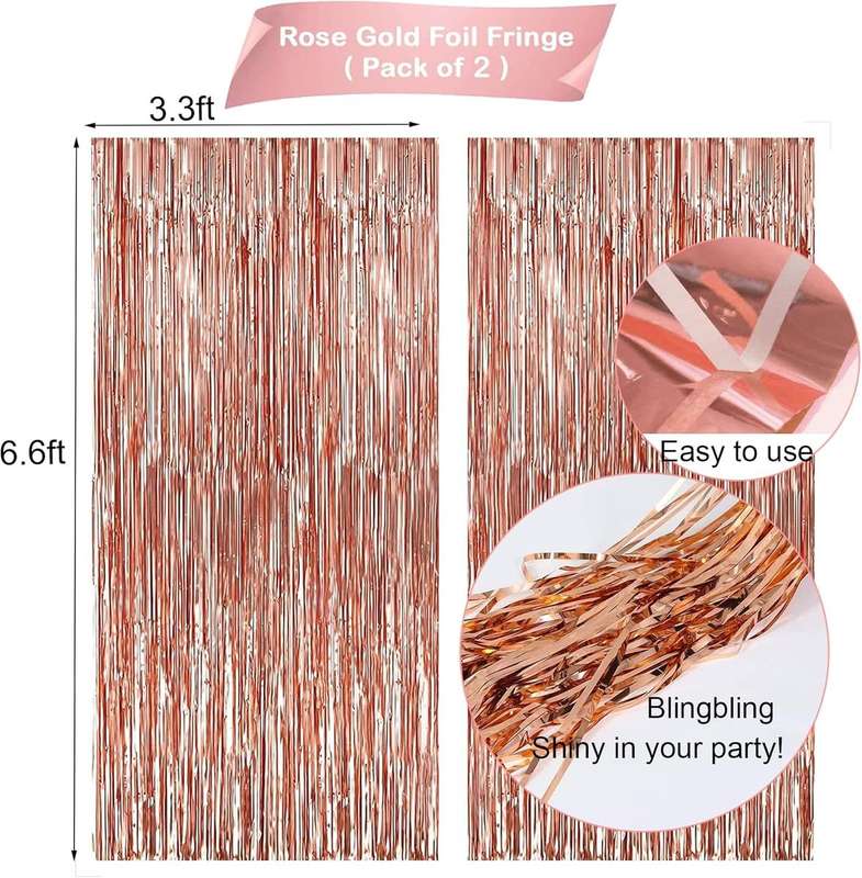 59Pcs Rose Gold Birthday Party Decoration Confetti Balloons Birthday Banner|