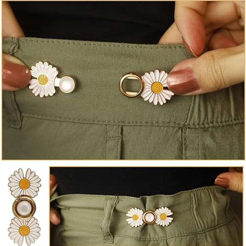 8 Pairs Bear Jeans Pant Waist Tightener Adjustable Buttons Pins Clips