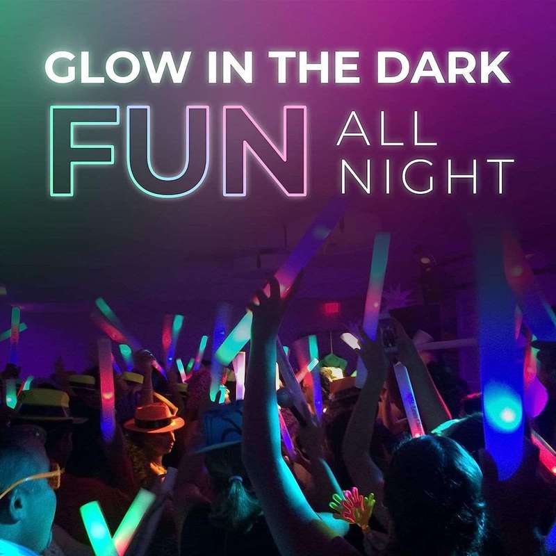 10 Pieces LED Glow In The Dark Foam Sticks Bulk Neon Party Supplies
