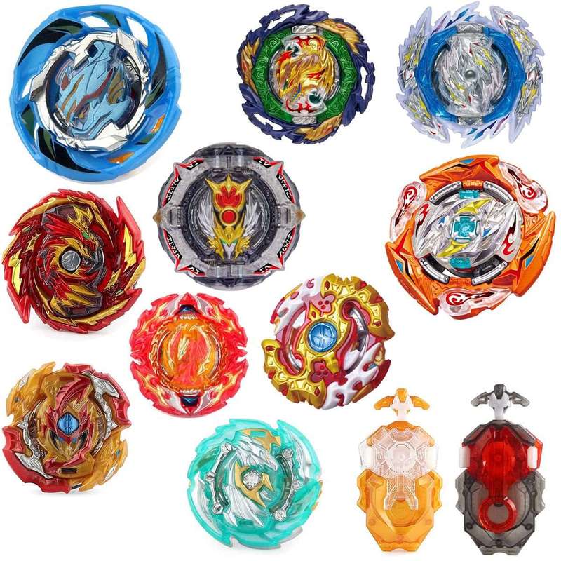 12 Piece Battle Bey Top Gyro Toy Set With 10 Beys & 2 Launchers