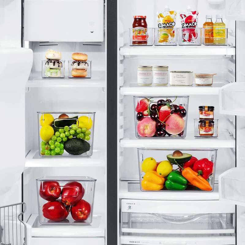 8 Pack Clear Plastic Storage Bins Containers Organisers For Pantry Cabinet