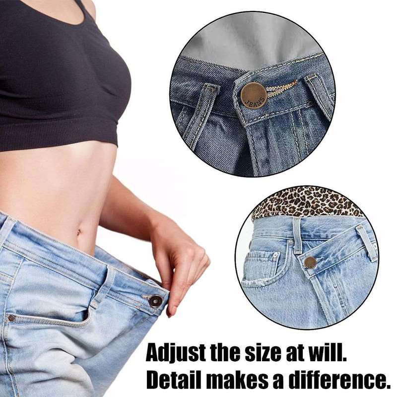 12 Pack Button Pins for Loose Jeans Instant Replacement No Sew Snap