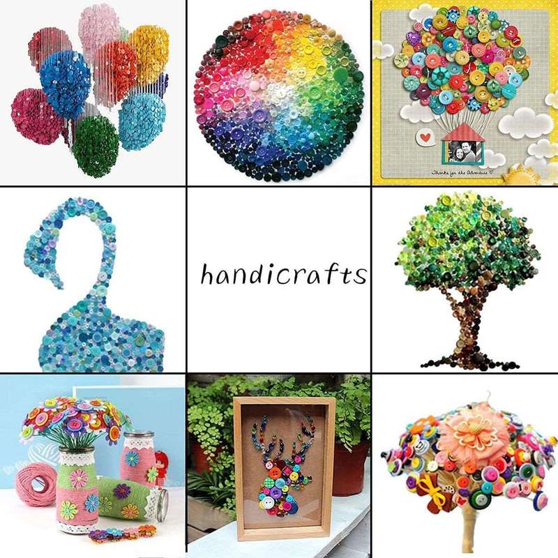 2400 Piece Round Resin Buttons Mixed Color Assorted Sizes For Crafts Sewing