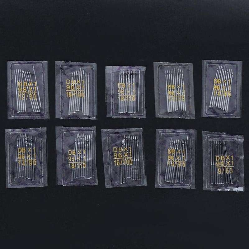 100 Pack Industrial Sewing Machine Needles 6 Sizes-Round Shank