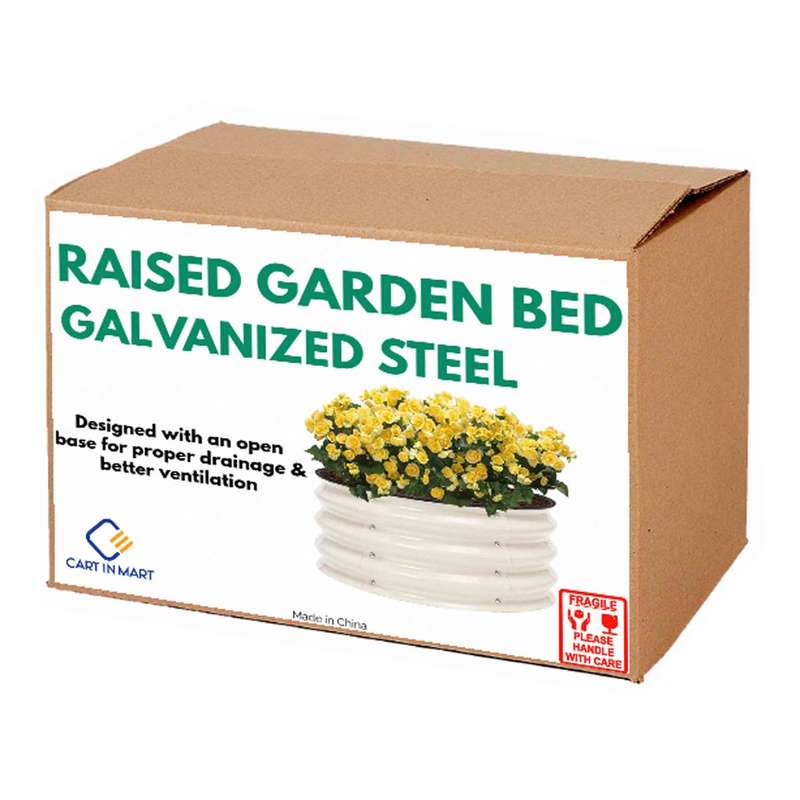 Galvanised Metal Raised Bed Vegetable Planter Box For Outdoor Garden -Round|