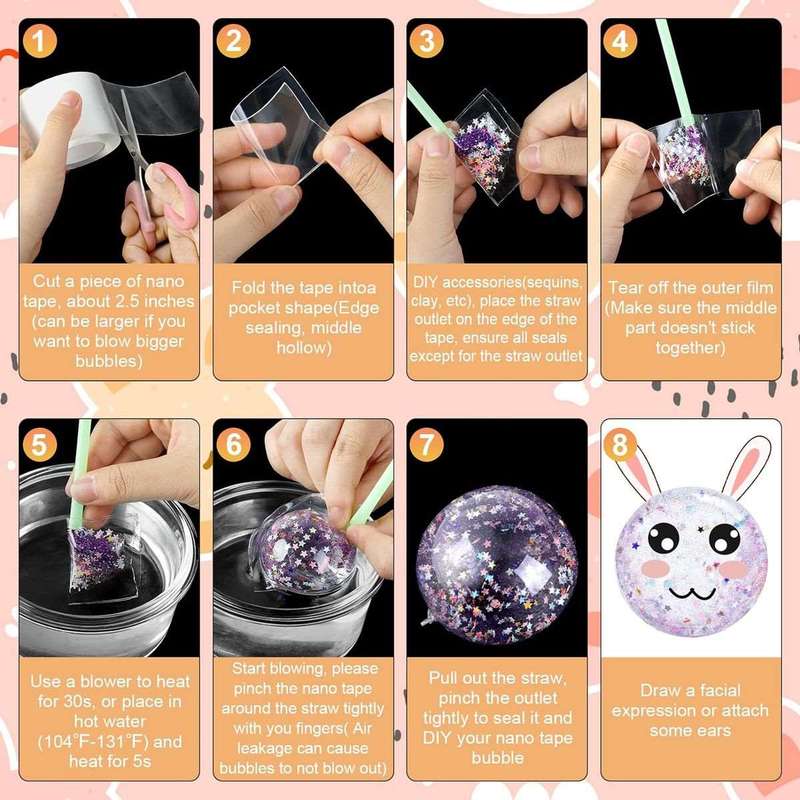 Nano Magic Tape Bubbles Kit DIY Art & Craft For Kids With air Dry Clay