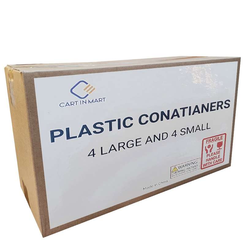 8 Pack Clear Plastic Storage Bins Containers Organisers For Pantry Cabinet