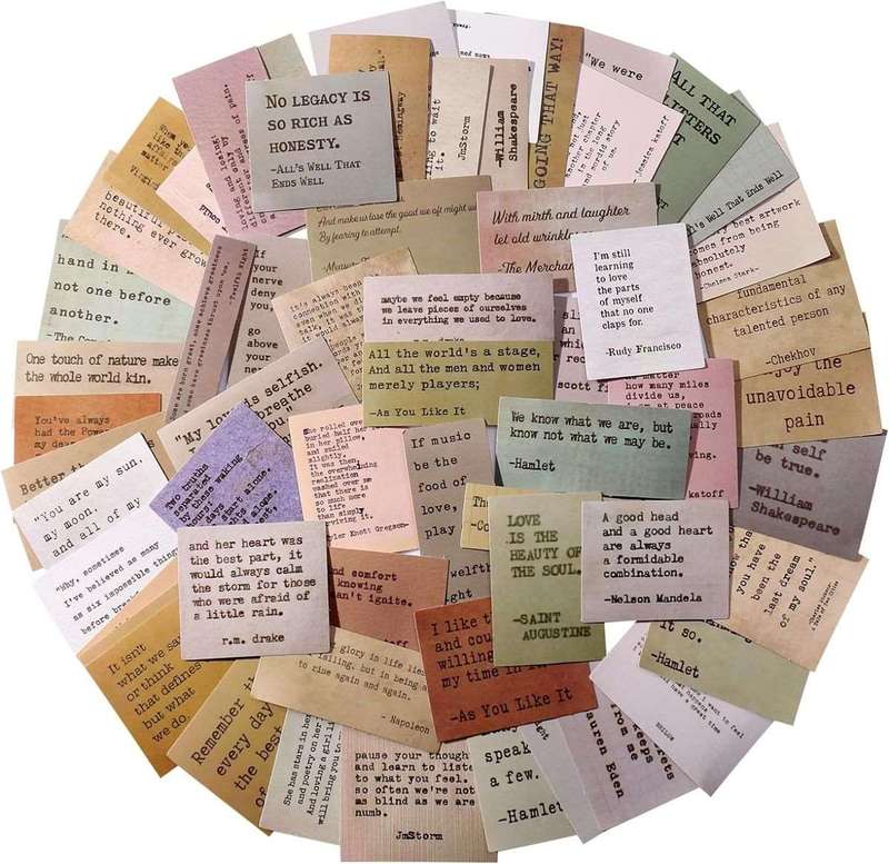 180 Piece Vintage Retro Style Motivational Quote Scrapbook Stickers-3 Each